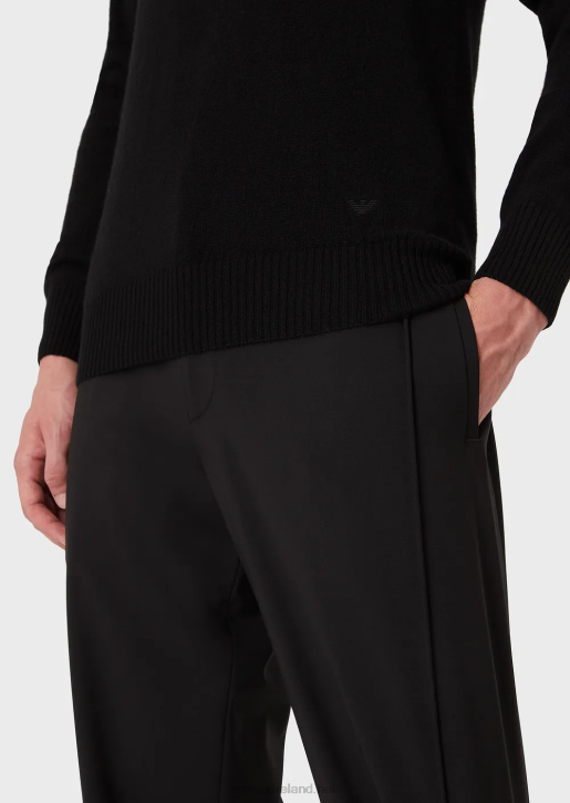Men 086V1269 Pure Cashmere V-Neck Jumper Armani Black