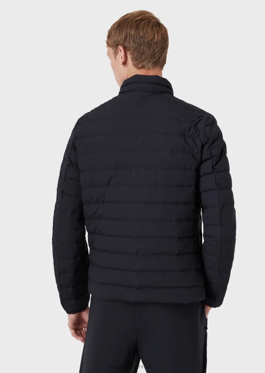 Men 086V1330 Quilted Nylon Down Jacket Armani Navy Blue