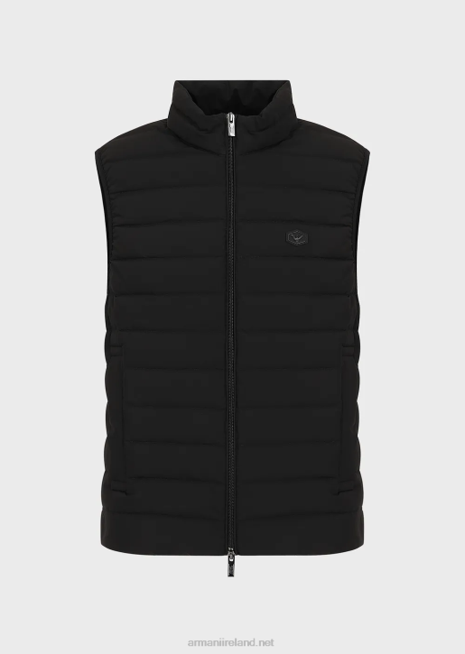 Men 086V1333 Quilted Nylon Sleeveless Down Jacket Armani Black