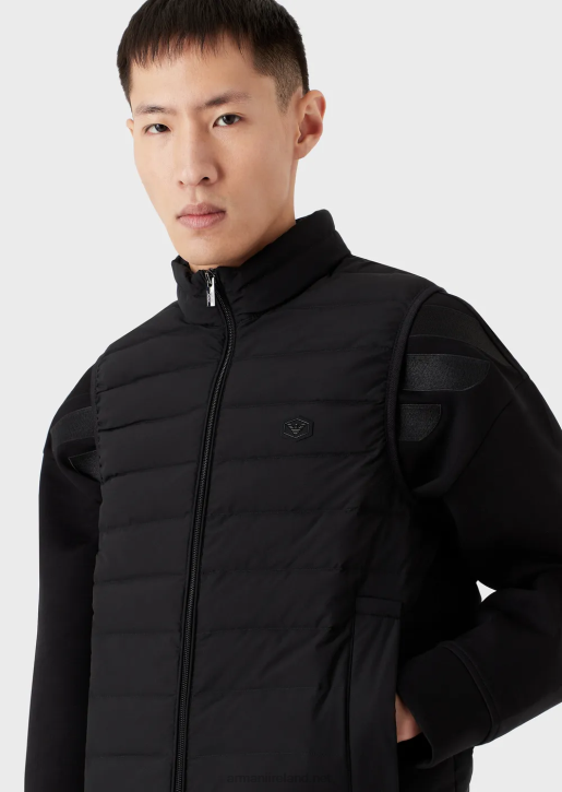 Men 086V1333 Quilted Nylon Sleeveless Down Jacket Armani Black