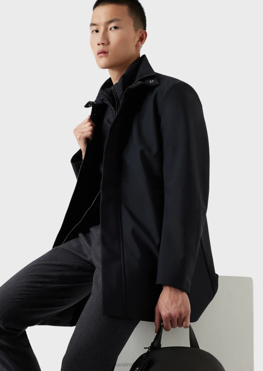 Men 086V1340 Nylon Trench Coat With Removable Gilet Armani