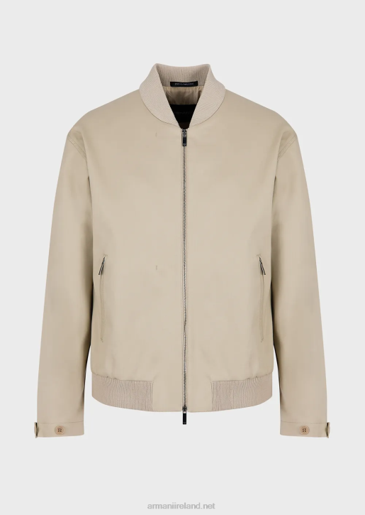 Men 086V1352 Double Gabardine Blouson With Front Panel Armani Beige