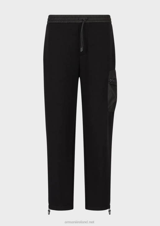 Men 086V1384 Travel Essentials Double-Jersey Joggers Armani Black