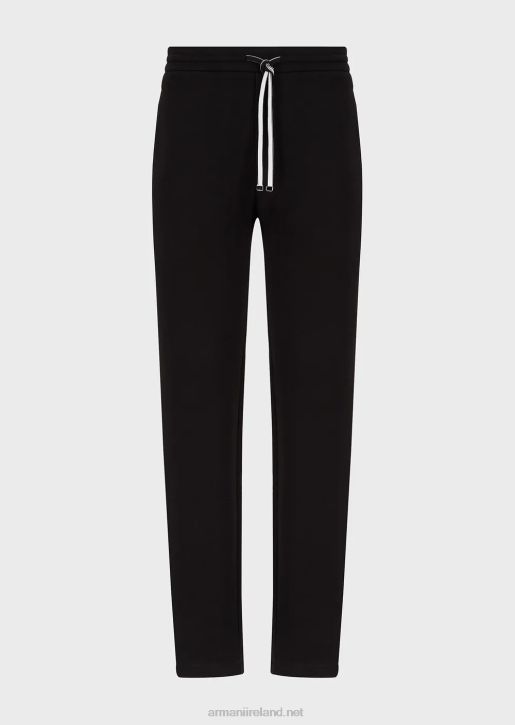 Men 086V1393 Double-Jersey Joggers With Welt Pocket Armani Black