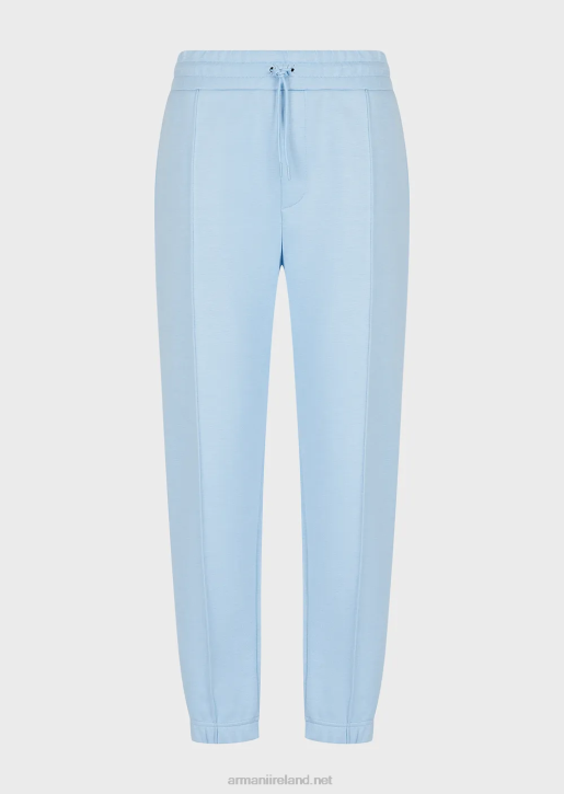 Men 086V1411 Modal Jersey Joggers With Ribbing Armani Azure