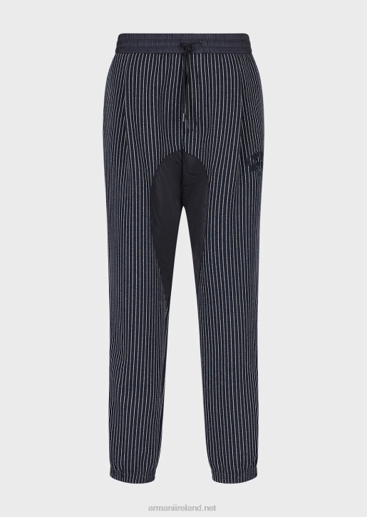 Men 086V1426 Pinstriped Jersey Joggers Armani