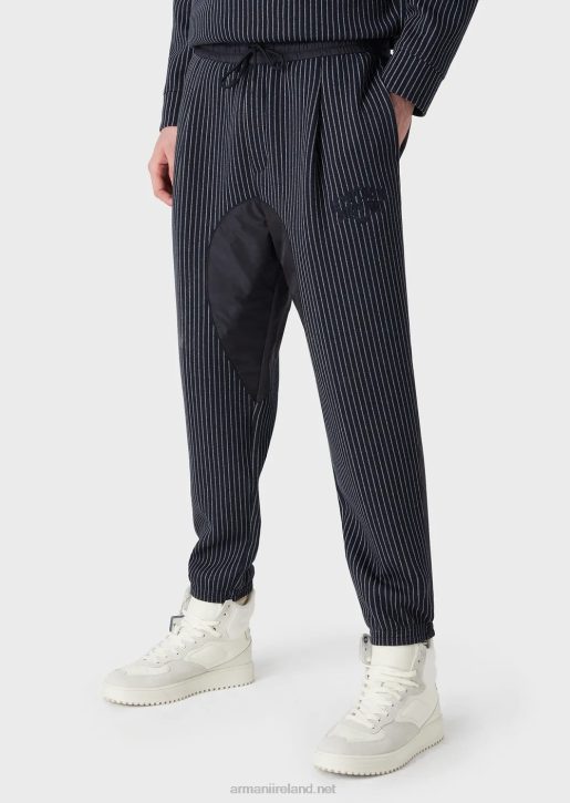 Men 086V1426 Pinstriped Jersey Joggers Armani