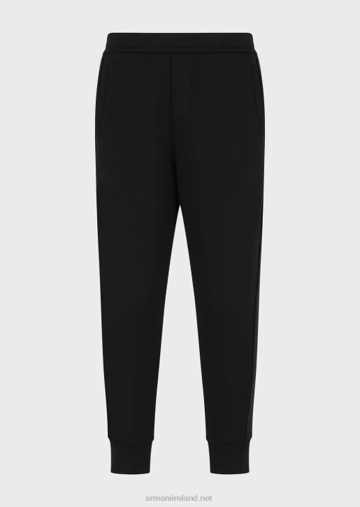 Men 086V1438 Double-Jersey Joggers With Logo Tape Armani Black