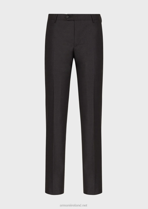 Men 086V1451 Worsted Virgin-Wool, Creased Trousers Armani Graphite