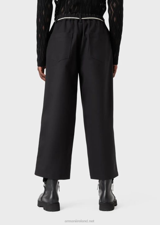 Men 086V1490 Double Gabardine Culottes With Rope Belt Armani