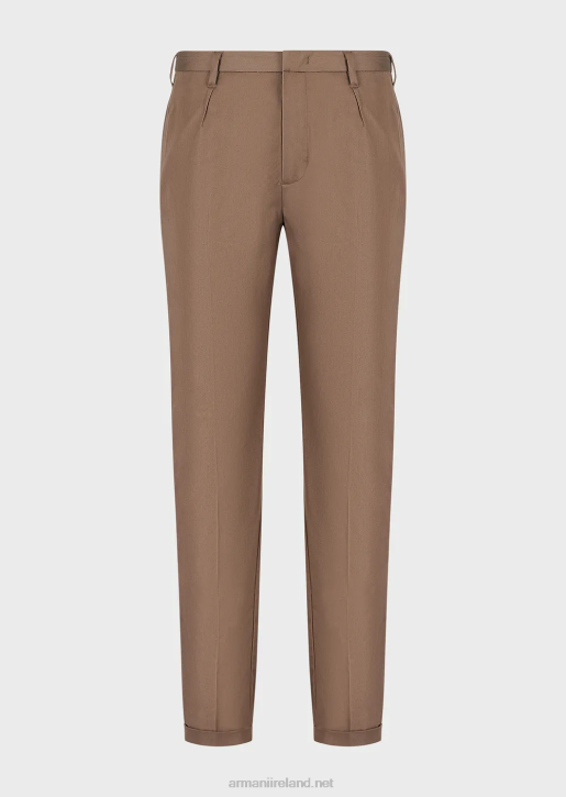 Men 086V1496 Lightweight Lyocell-Blend Satin Chinos Armani Dove Grey