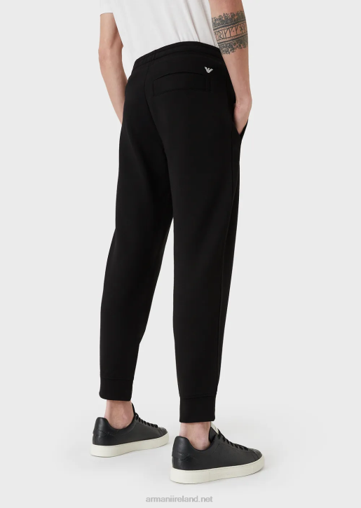 Men 086V1508 Modal-Blend Jersey Fleece Joggers Armani Black