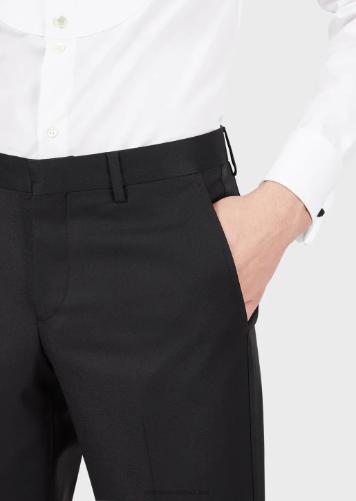 Men 086V1513 Worsted Virgin-Wool Trousers Armani Black