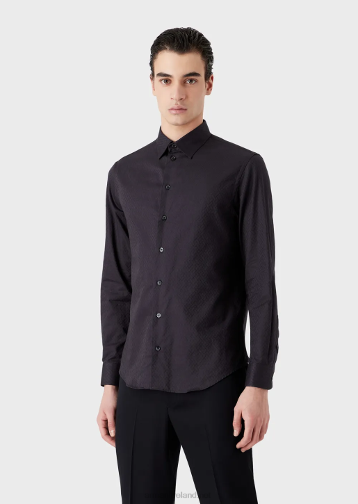 Men 086V1144 Geometric Jacquard Shirt Armani Black