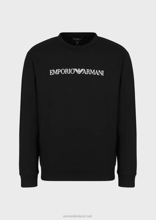 Men 086V1596 Modal-Blend Sweatshirt With Logo Print Armani Black