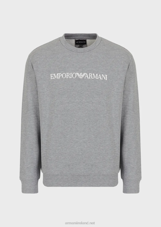 Men 086V1599 Modal-Blend Sweatshirt With Logo Print Armani Gray