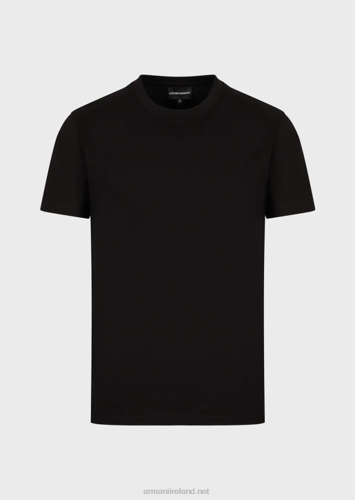 Men 086V1694 Jersey T-Shirt With Jacquard Logo Armani Black