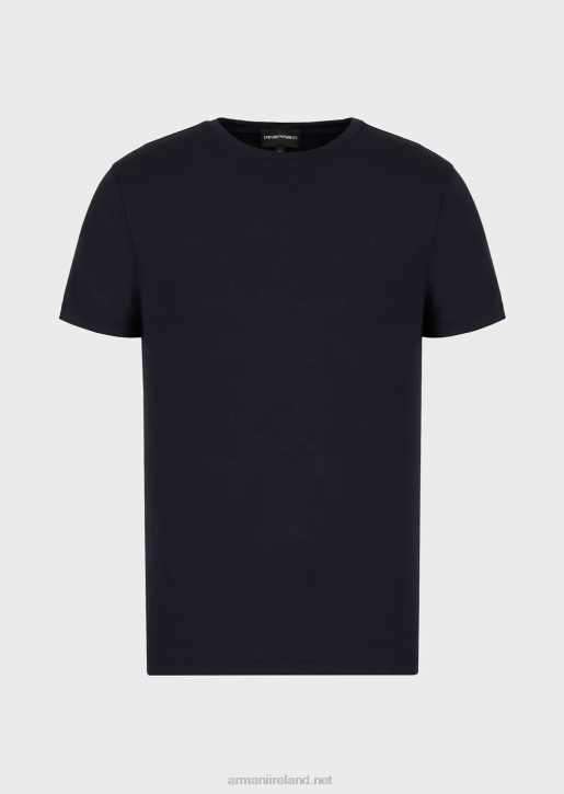 Men 086V1733 Viscose Jersey T-Shirt Armani Navy Blue