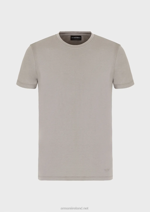 Men 086V1736 Silk/Cotton Blend T-Shirt Armani Taupe