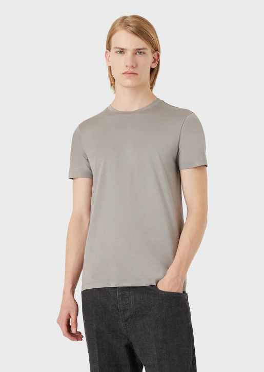 Men 086V1736 Silk/Cotton Blend T-Shirt Armani Taupe