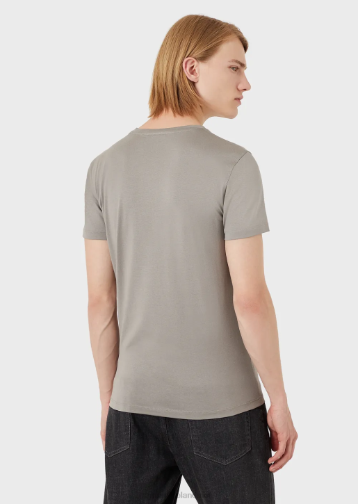 Men 086V1736 Silk/Cotton Blend T-Shirt Armani Taupe