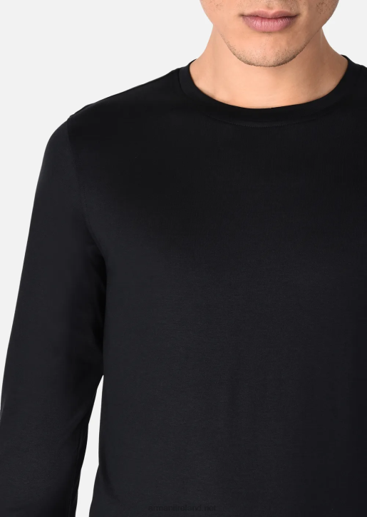 Men 086V1738 Silk/Cotton Blend Jumper Armani Black