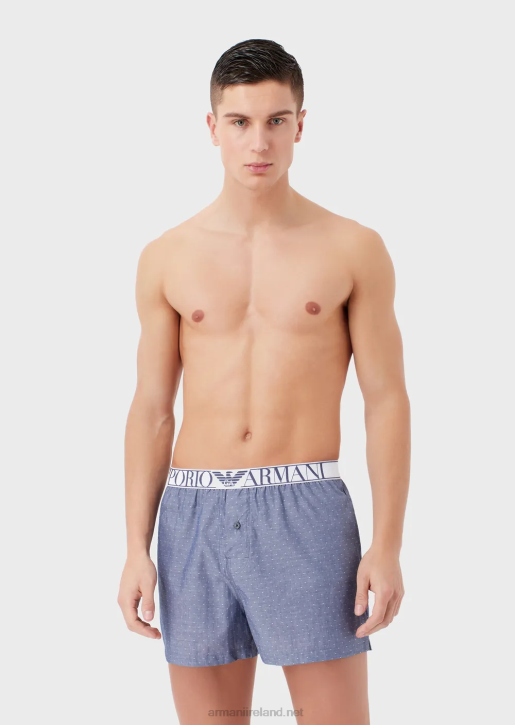 Men 086V1784 Loungewear Boxers With Jacquard Pattern Armani