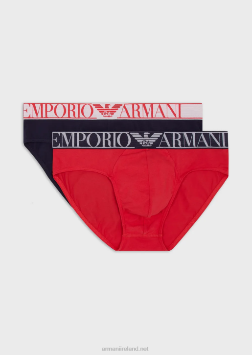 Men 086V1789 Two-Pack Of Endurance Logo Briefs Armani Blue