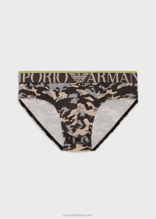 Men 086V1797 Briefs With Camouflage Pattern Armani