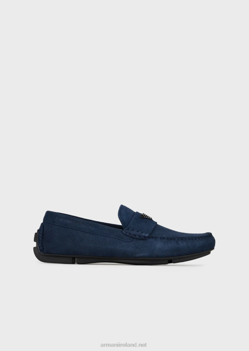 Men 086V1833 Suede Driving Loafers With Logo Armani