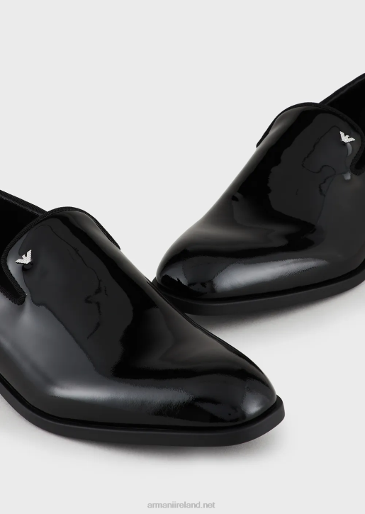Men 086V1846 Patent-Leather Loafers Armani Black
