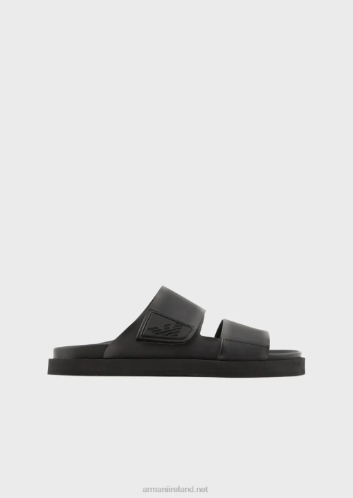 Men 086V1855 Gradient Rubber Strap Sandals Armani Black