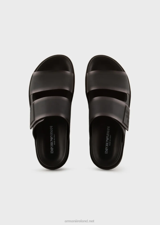 Men 086V1855 Gradient Rubber Strap Sandals Armani Black