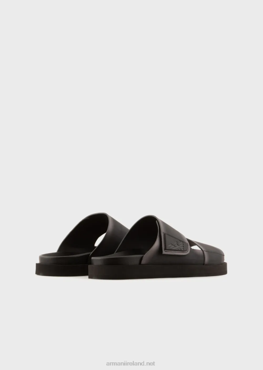 Men 086V1855 Gradient Rubber Strap Sandals Armani Black