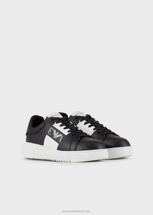 Men 086V1869 Leather Sneakers With Side Logo Armani