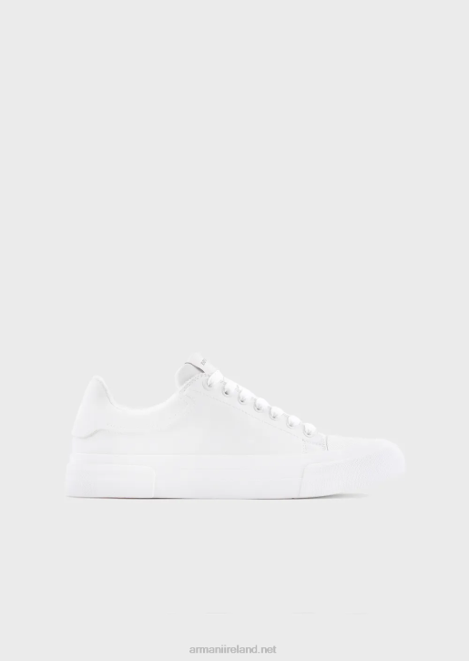 Men 086V1893 Soft Leather Sneakers Armani White