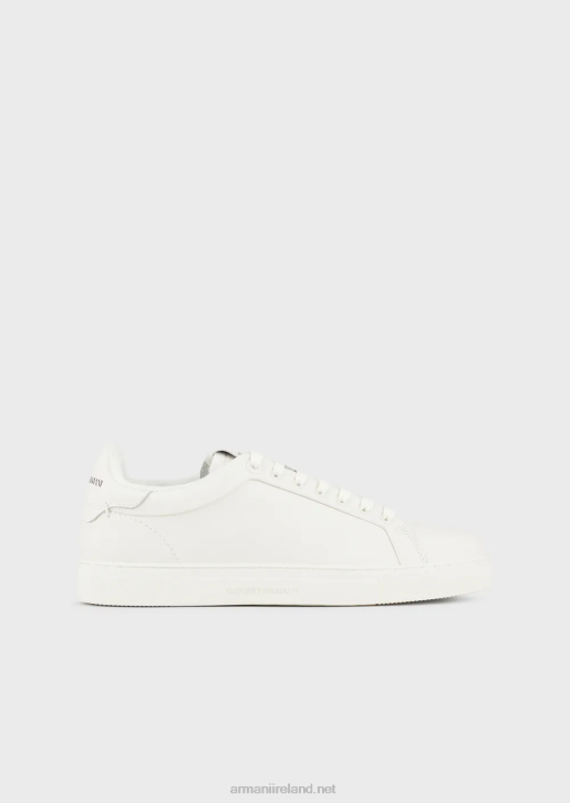 Men 086V1914 Soft Leather Sneakers Armani White