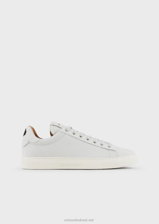 Men 086V1930 Nubuck Sneakers With Back Logo Armani White