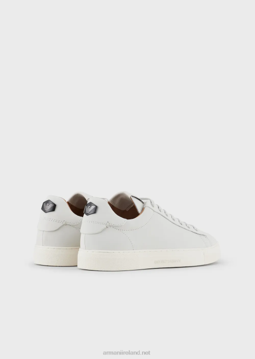 Men 086V1930 Nubuck Sneakers With Back Logo Armani White