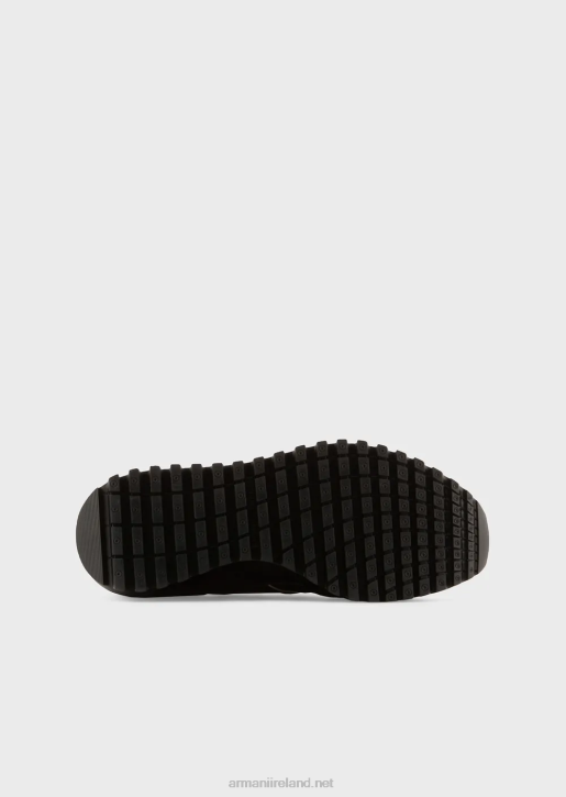 Men 086V1940 Suede And Mesh Sneakers Armani Black
