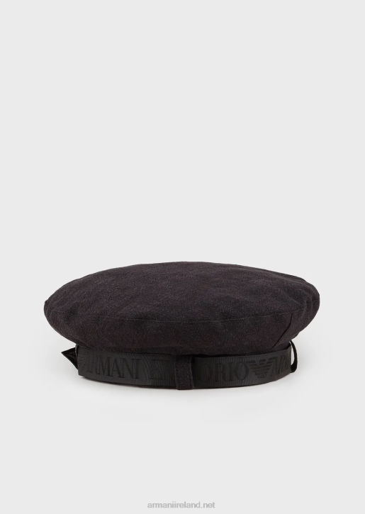 Women 086V771 Ramie Beret With Logo Band Armani