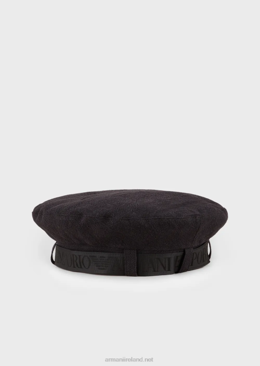 Women 086V771 Ramie Beret With Logo Band Armani