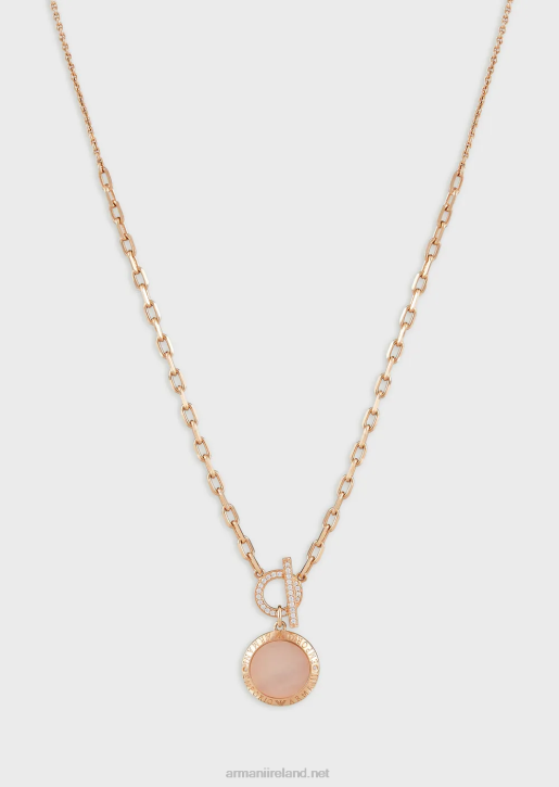 Women 086V788 Peach Mother Of Pearl Pendant Necklace Armani