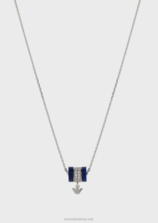 Women 086V824 Blue Lapis Lazuli Components Necklace Armani Silver