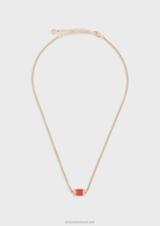 Women 086V841 Red Lacquer Necklace Armani Rose Gold