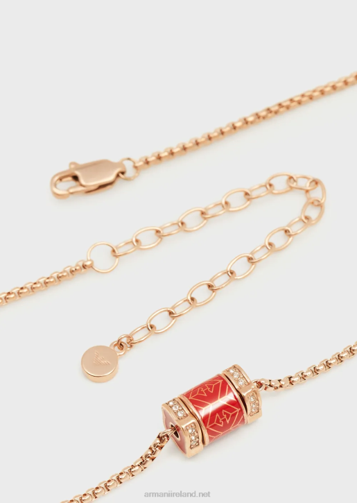 Women 086V841 Red Lacquer Necklace Armani Rose Gold