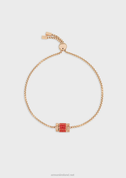 Women 086V842 Red Lacquer Bracelet Armani Rose Gold