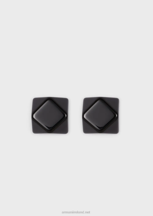 Women 086V857 Multi-Faceted Resin Earrings Armani Black