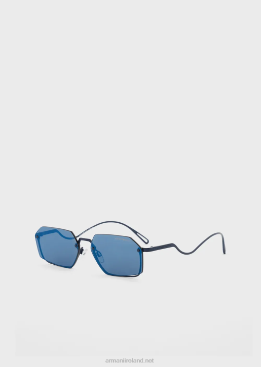 Women 086V945 Rectangular Sunglasses Armani Blue