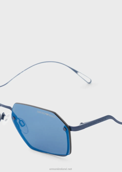 Women 086V945 Rectangular Sunglasses Armani Blue